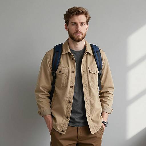 Realistic Portrait of Casual Young Man