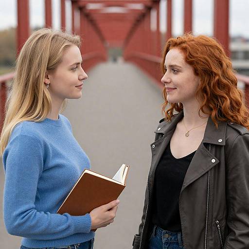 Candid Portrait of Two Women Conversing