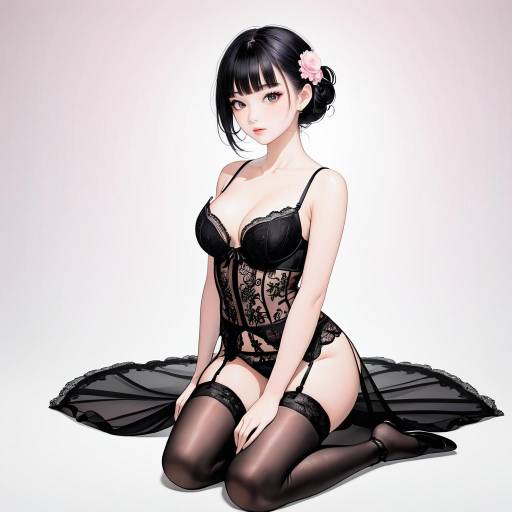 Elegant Woman in Lingerie Portrait Elegant Woman in Lingerie Portrait