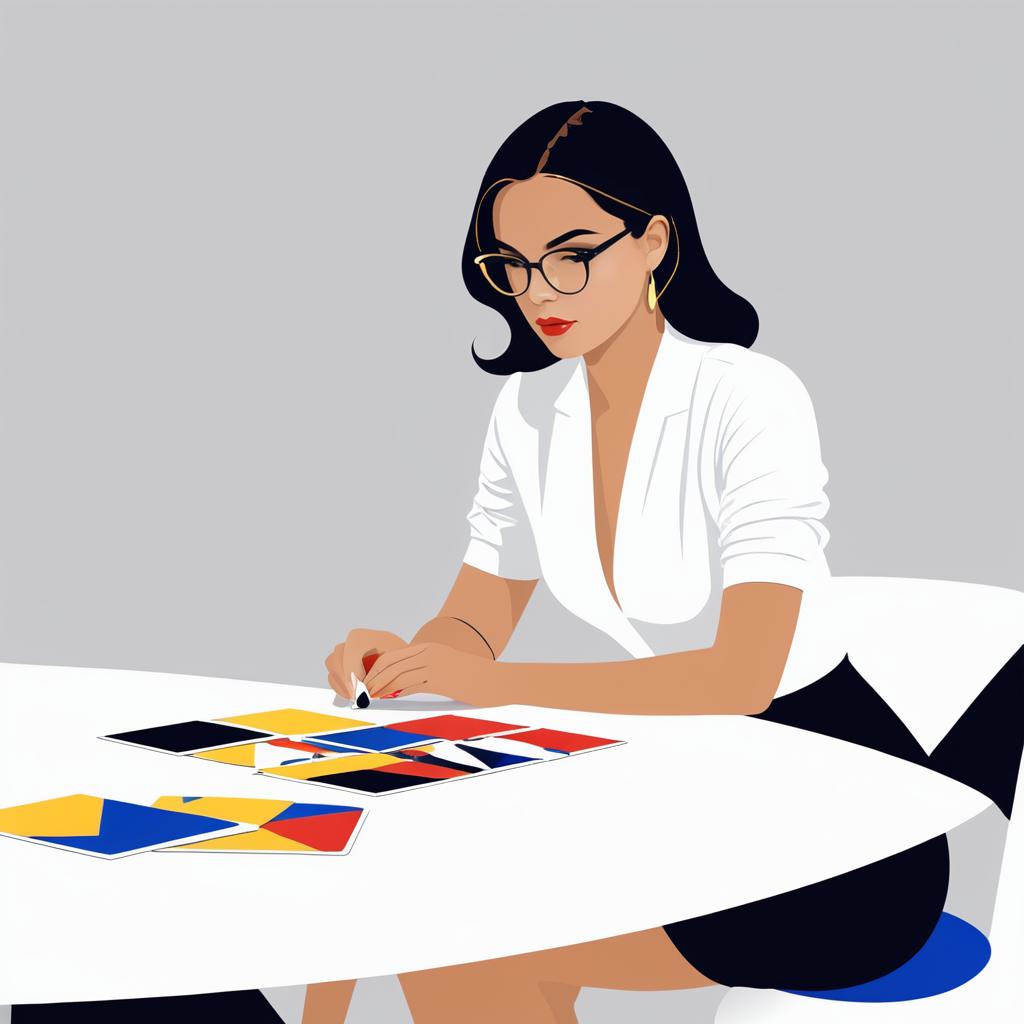 Minimalist Vector Art of a Strategic Woman