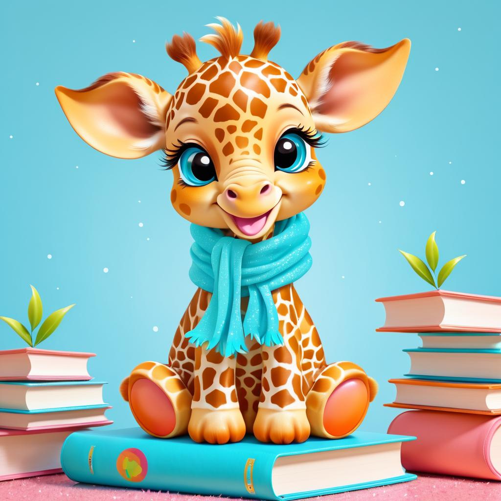 Adorable Giraffe with Turquoise Wings