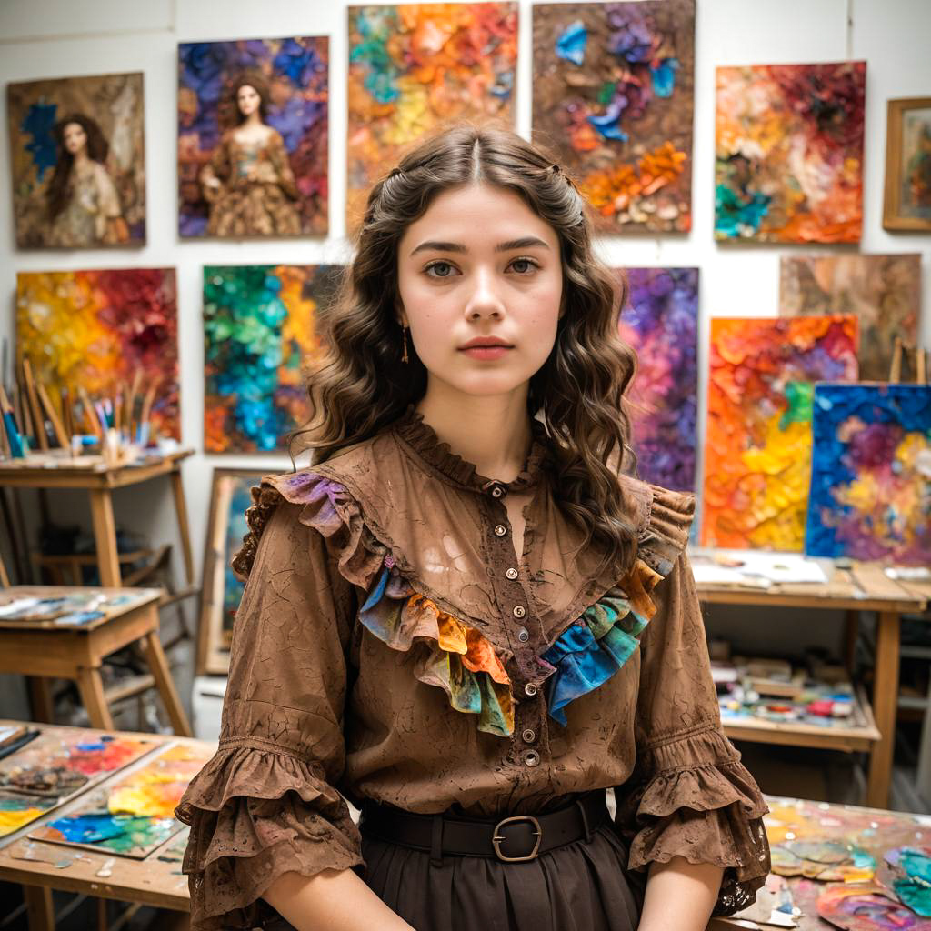 Young Artist in Colorful Studio Setting