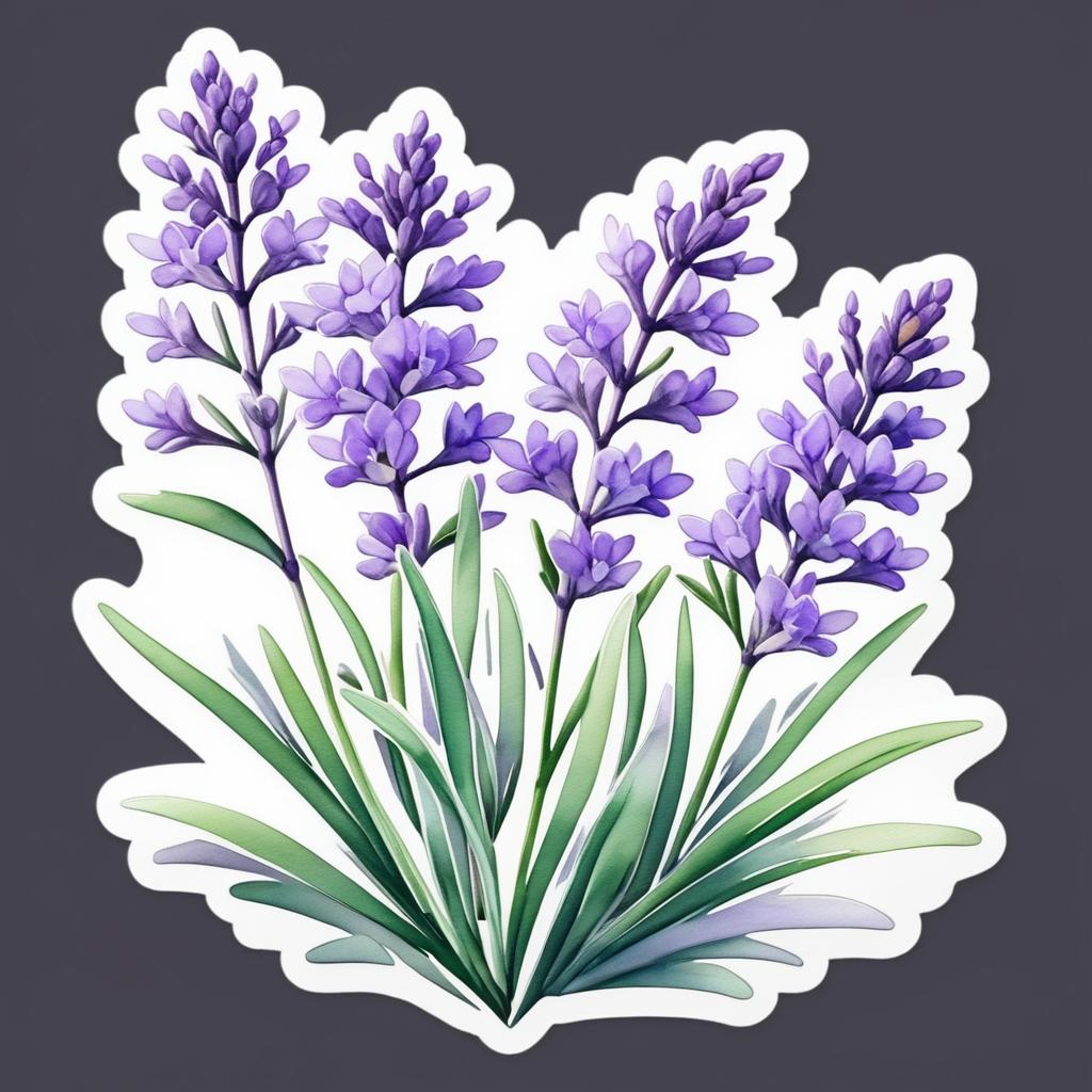 Lavender Watercolor Sticker Design Concept