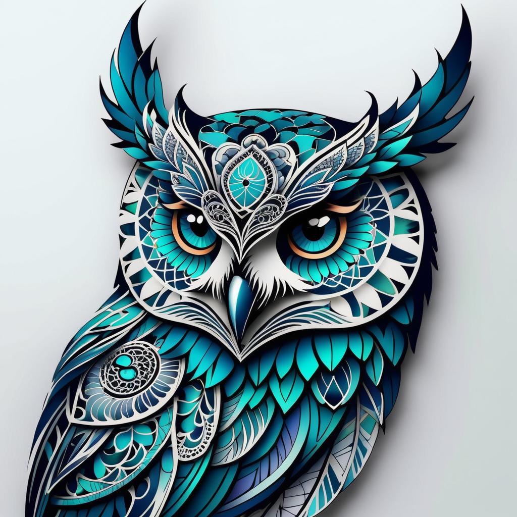 Intricate Lace Owl Arm Tattoo Design