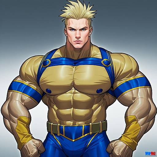 Illustration of All might, boku no hero academia in the style of Qing wu