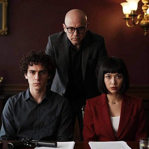 Intense Gathering in a Dimly Lit Room