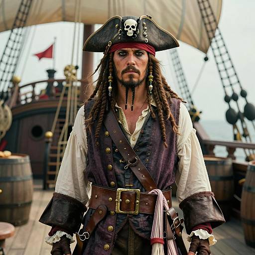 Adventurous Pirate in Detailed Attire