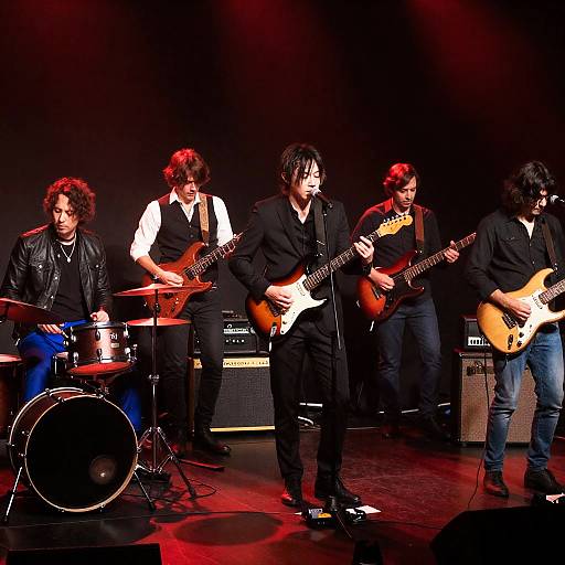 Dynamic Rock Band Performance on Stage