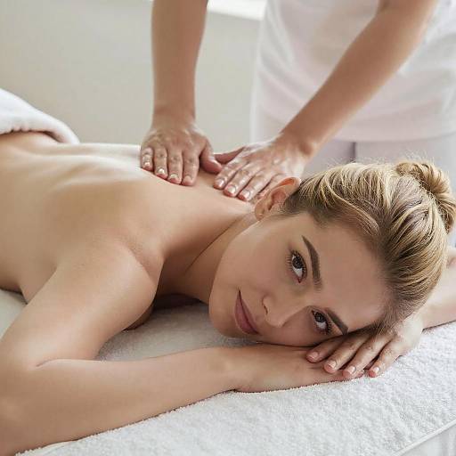 Relaxed Woman Receiving Back Massage