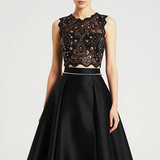 Elegant Black Formal Two-Piece Dress