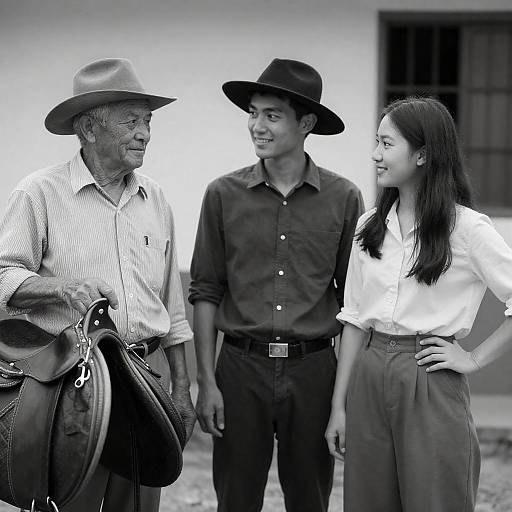 Portrait of Three Generations in Contrast