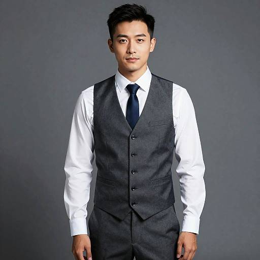 Man in Vest and Tie Portrait