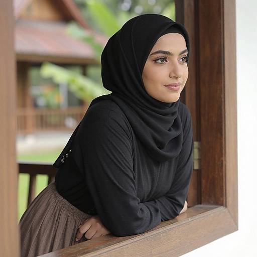 Serene Young Woman by Window