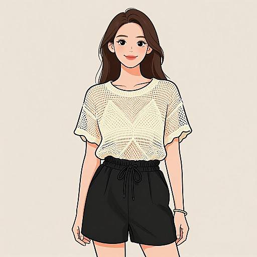 Smiling Woman in Casual Summer Outfit