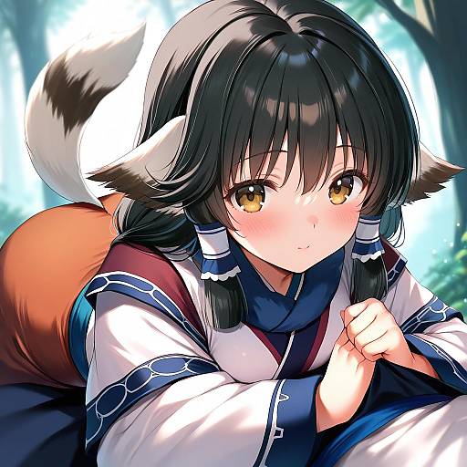 Illustration of Aruruu, utawarerumono in the style of Maru ccy