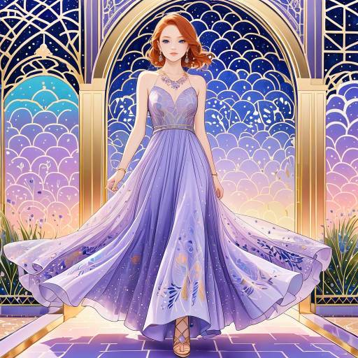 Elegant Freckled Redhead in Lavender Gown Elegant Freckled Redhead in Lavender Gown