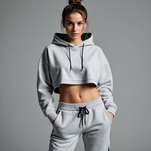 Casual Woman in Stylish Sweatpants Set