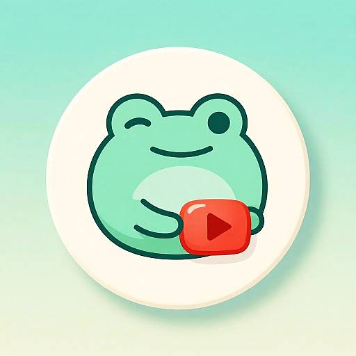 Friendly Mint Green Frog Streamer Logo