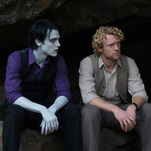 Two Men Engaged in Serious Conversation