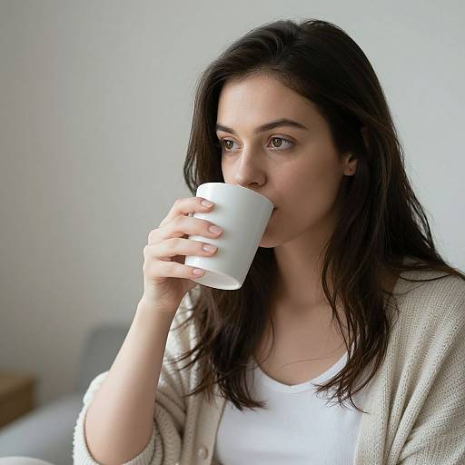 Young Woman Enjoying Morning Coffee