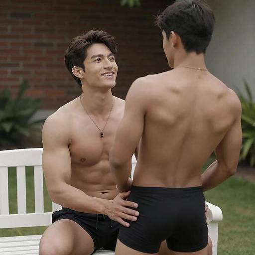 Outdoor Photograph of Muscular Men