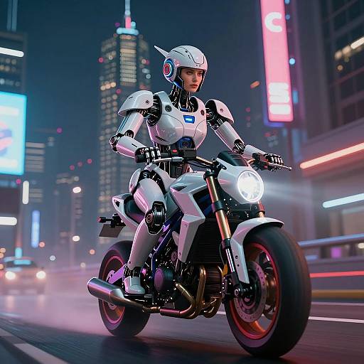 Epic Cyberpunk Robot on a Hoverbike