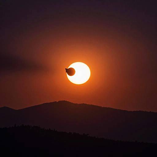 Dramatic Solar Eclipse Over Mountains