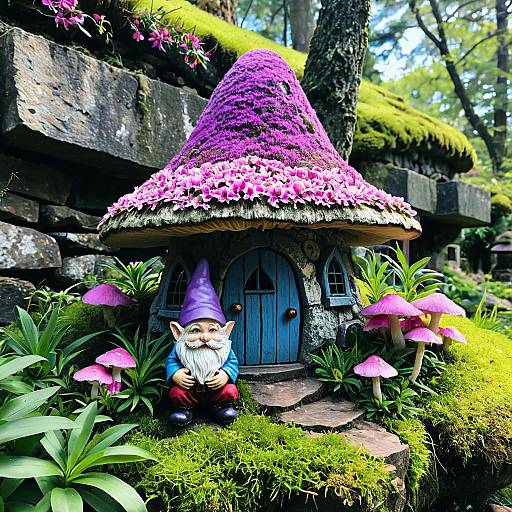 Moss-Covered Mushroom Gnome House