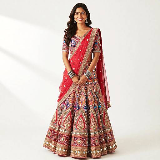 Happy Woman in Navratri Lehenga