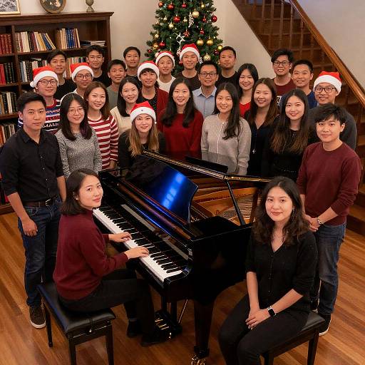 Group Around Grand Piano at Christmas