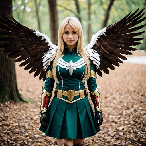 Hero Academia Hawks Cosplay with Feathered Wings