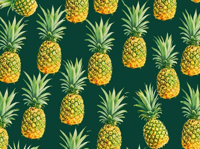 Vibrant Pineapple-Themed Wallpaper Design