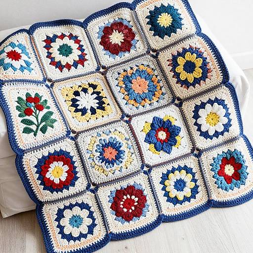 Crocheted Afghan with Frida's Flowers