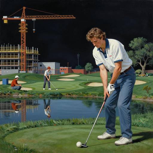 1980s Construction Workers Playing Golf