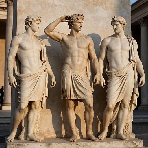 Muscular Roman Men in Classical Setting