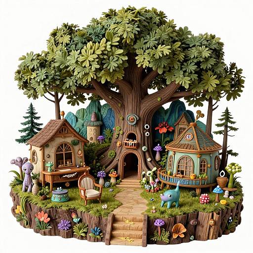 Impressionist Magic Tree Village