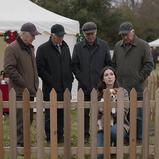 Charming Outdoor Christmas Gathering Scene