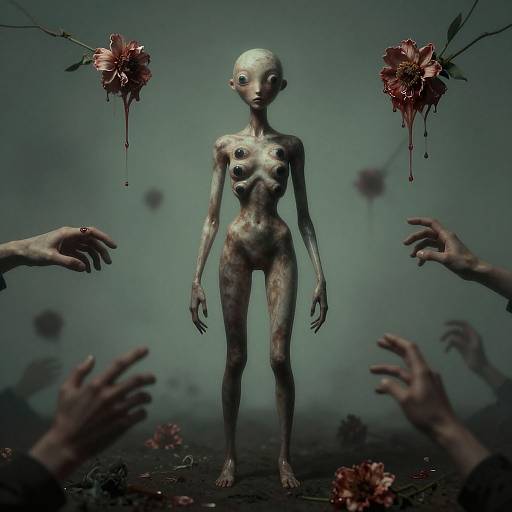 Surreal Horror: Multi-Eyed Humanoid