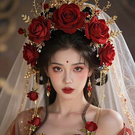 Regal Woman with Mythical Headdress