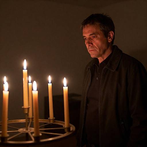 Candlelit Portrait of a Serious Man