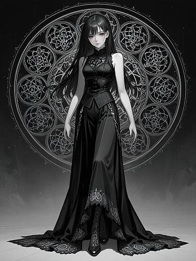 Chic Monochrome Baroque Full-Body Look