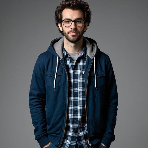 Man in Casual Nerd Style Outfit