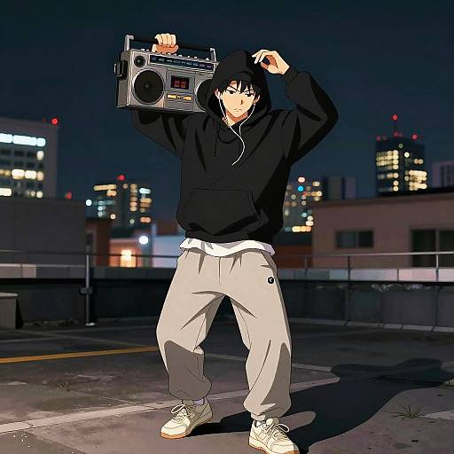 Urban Street Dancer on Rooftop