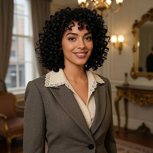 Stylish Woman in Vintage Blazer