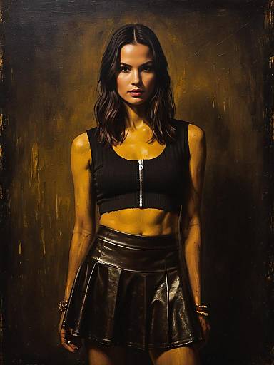 Sporty Chic Young Woman in Black Outfit