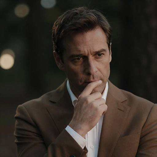 Contemplative Man in Brown Suit Portrait