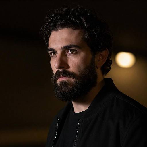 Dramatic Portrait of a Bearded Man