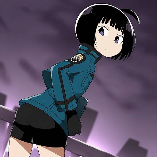 Illustration of Amatori chika, world trigger in the style of Gogiga gagagigo