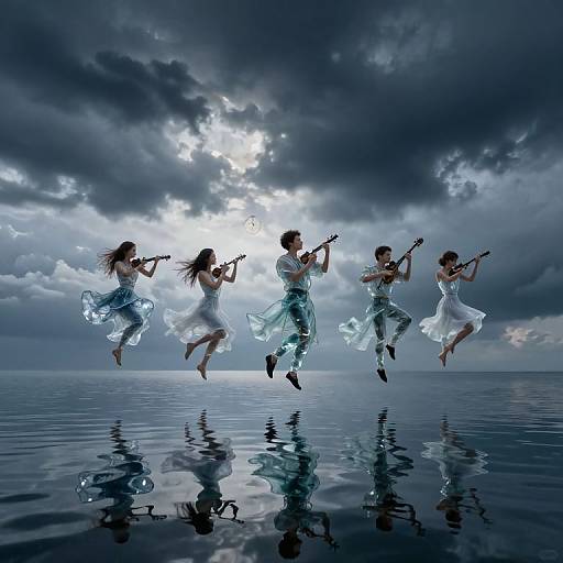 Celestial Musicians in Liquid Glass