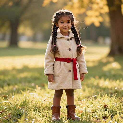 Joyful Girl in Sunny Meadow